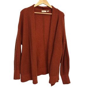 Sleeping on Snow Anthropologie Burnt Orange Wool Blend Open Cardigan XS